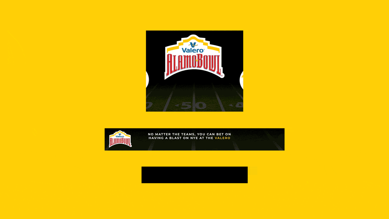 Animated game-day display banners in standard sizes