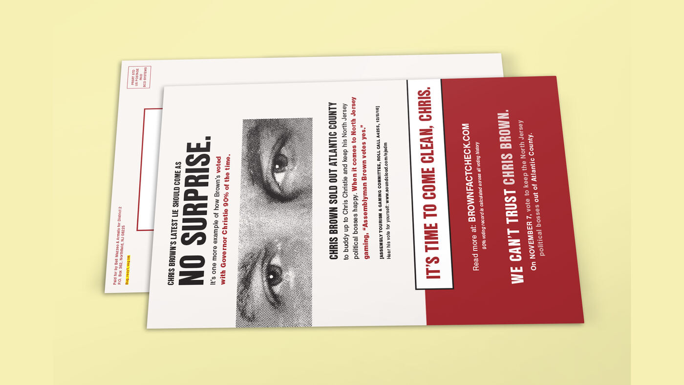 "No Surprise" contrast mailer on Chris Brown