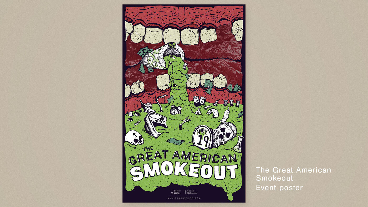 "The Great American Smokeout" event poster