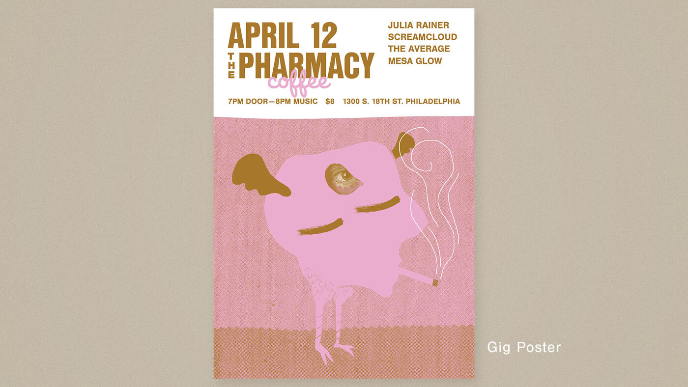 The Pharmacy coffee shop gig poster
