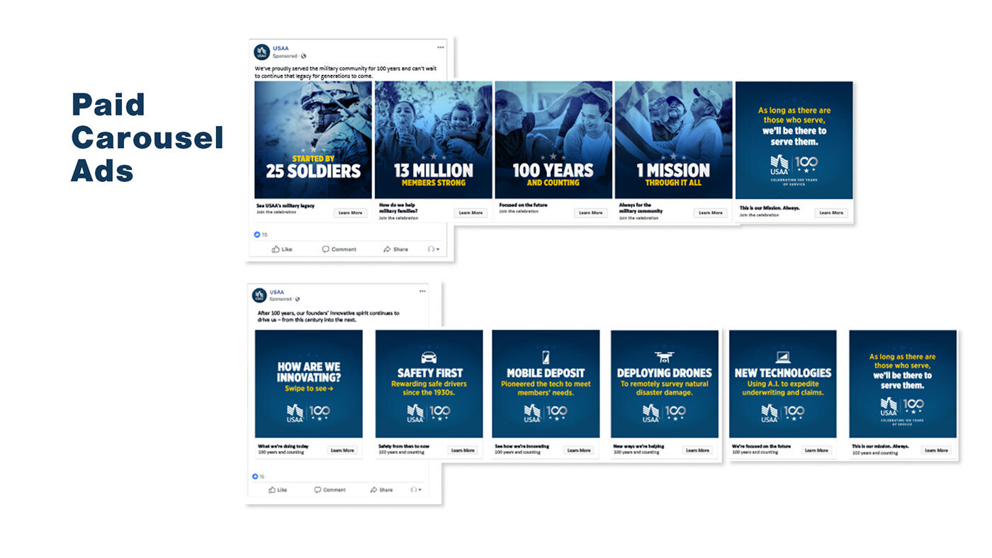 Paid social carousel ads